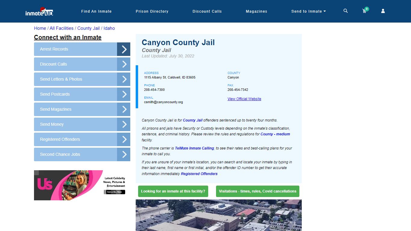 Canyon County Jail - Inmate Locator - Caldwell, ID