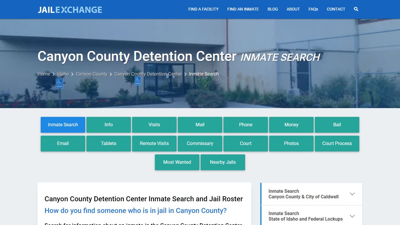 Canyon County Detention Center Inmate Search - Jail Exchange